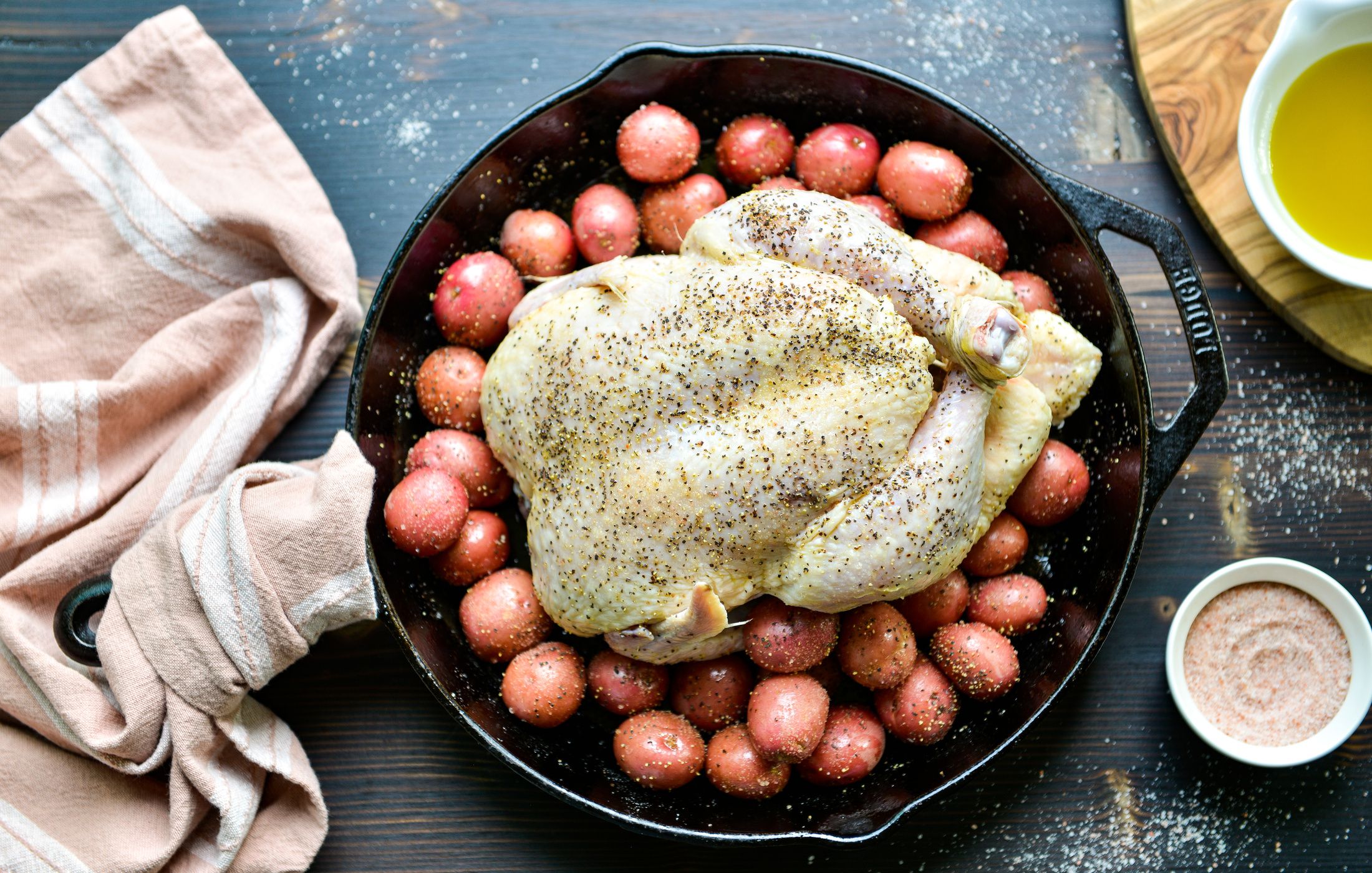 Cast Iron Roasted Chicken And Potatoes Nourishing Meals® 